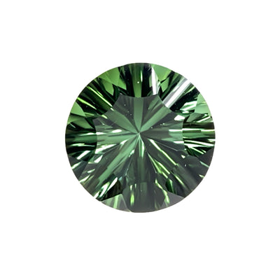 Green Tourmaline Optix® Concave Cut Round 10 mm - Iris Gems
