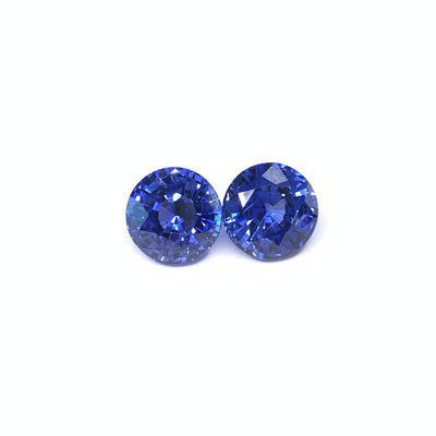 4.677 Ct. Ceylon Cornflower Blue Sapphire 7.7mm Pair - Iris Gems